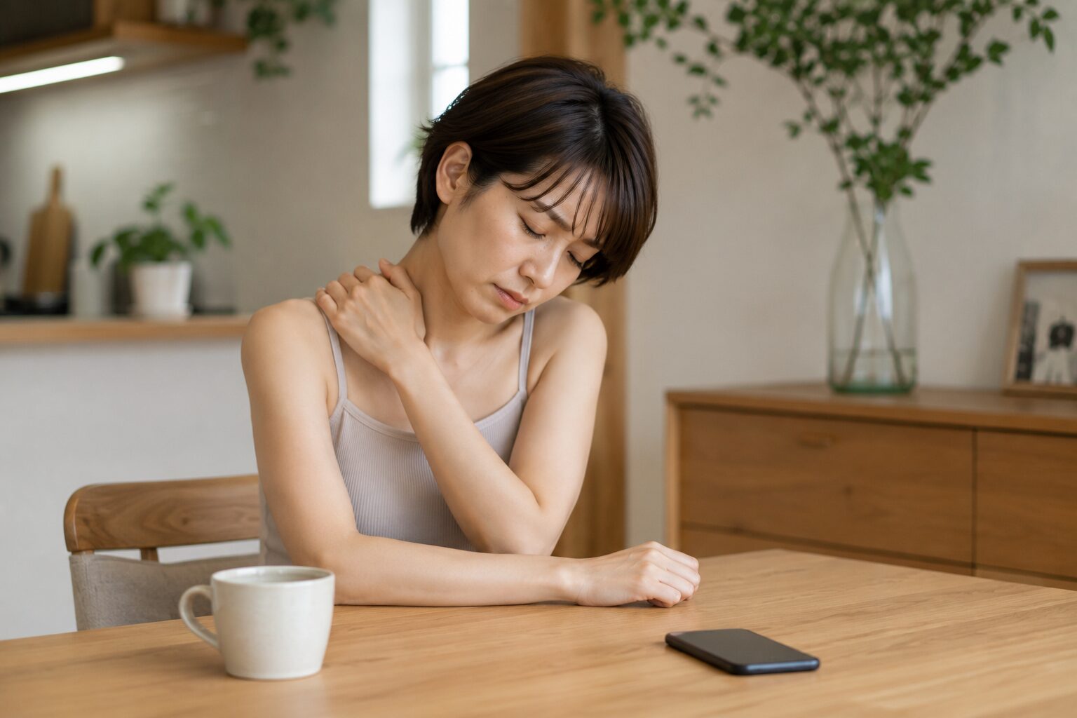 慢性的な疲労について相談する女性